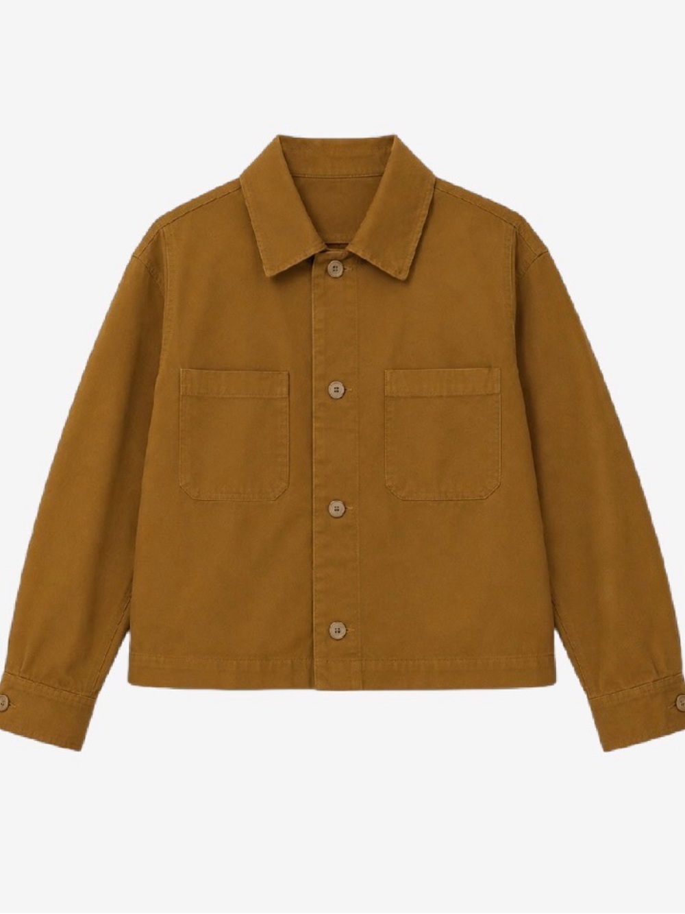 NWOT - Cropped Unlined Twill Jacket in Cognac Brown